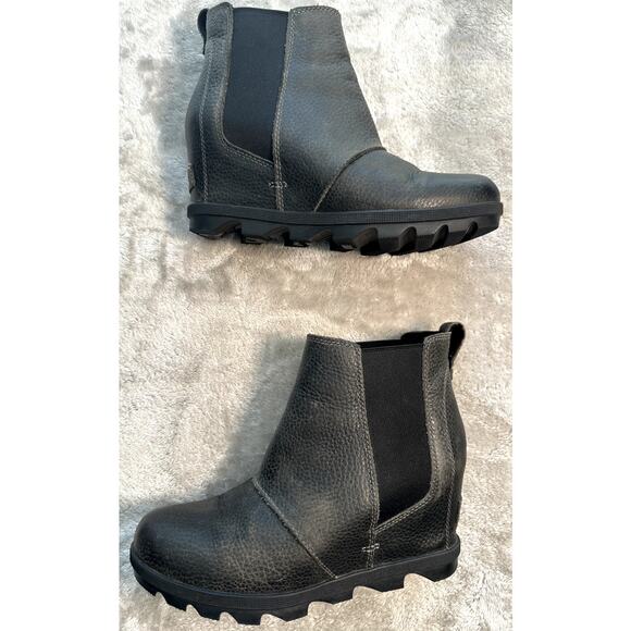 Sorel Joan of Arctic Wedge Waterproof Gray Leather Ankle Boots Womens Size 8.5 - Picture 3 of 7
